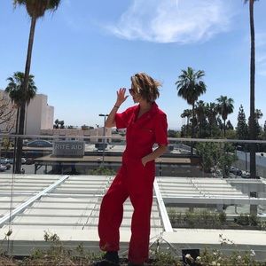 Red VINTAGE work wear jumpsuit